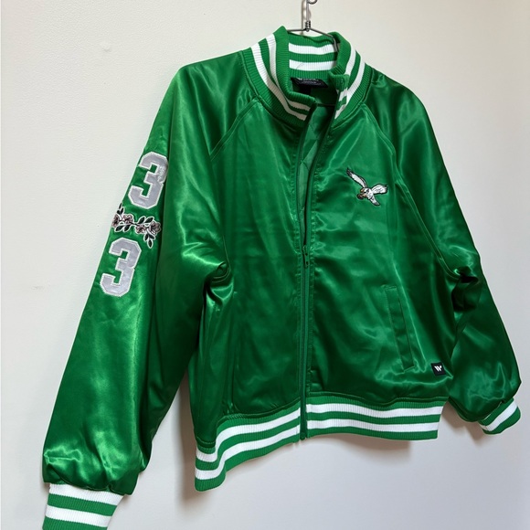 NWOT The Wild Collective x Anthropologie Philadelphia Eagles Bomber Size Small - Picture 5 of 16